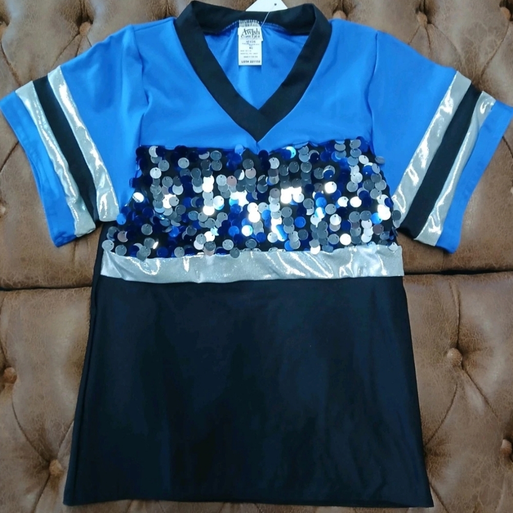 Blue and Black Kids Sequin Top